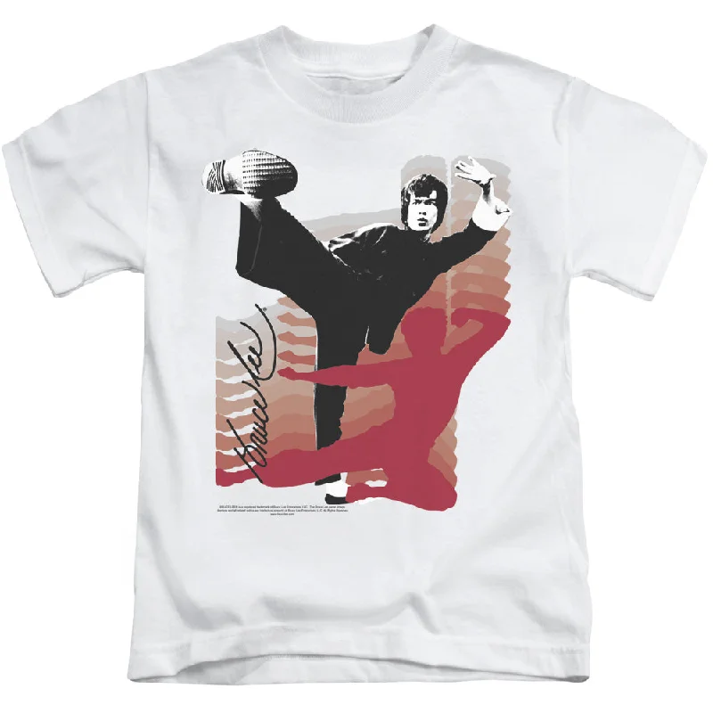 Midnight Sale Bruce Lee Boys T-Shirt Kick It White Tee