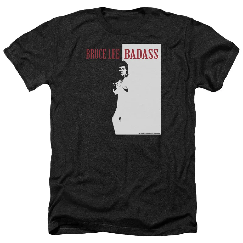 Online Exclusive Bruce Lee Heather T-Shirt Badass Black Tee
