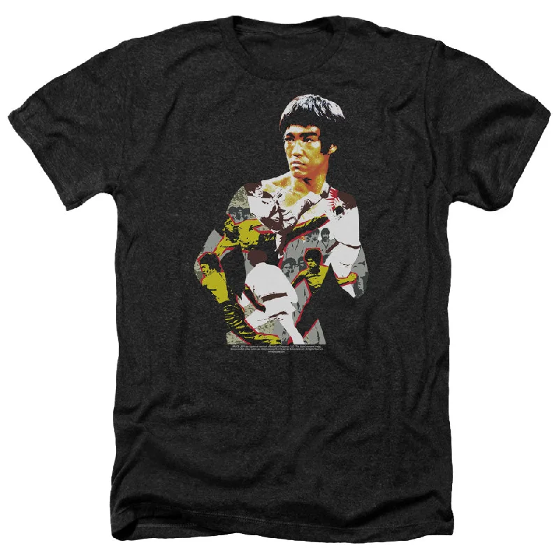 Warehouse Sale Bruce Lee Heather T-Shirt Body Collage Black Tee