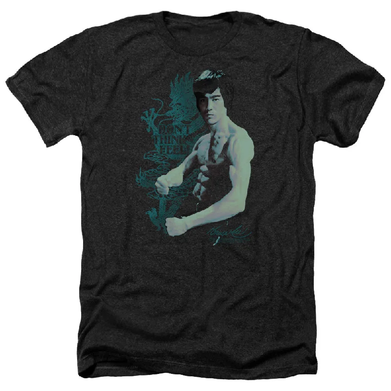 Buy More, Save More Bruce Lee Heather T-Shirt Don't Think Feel Black Tee
