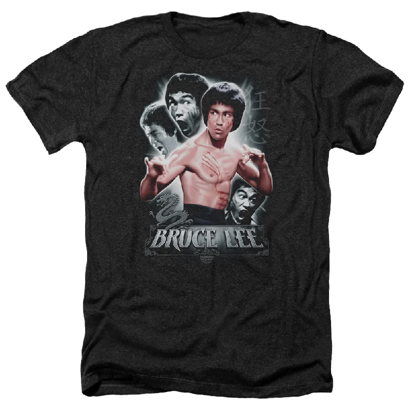 Lowest Prices Bruce Lee Heather T-Shirt Inner Fury Collage Black Tee