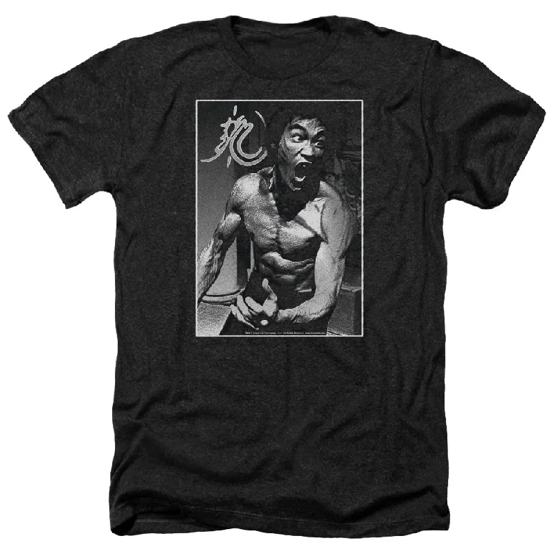 Fantastic Offers Bruce Lee Heather T-Shirt Rage Portrait Black Tee
