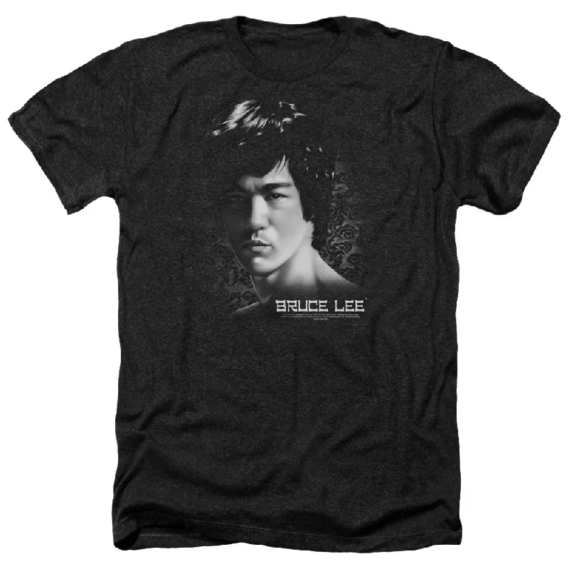 Daily Specials Bruce Lee Heather T-Shirt Serious Portrait Black Tee