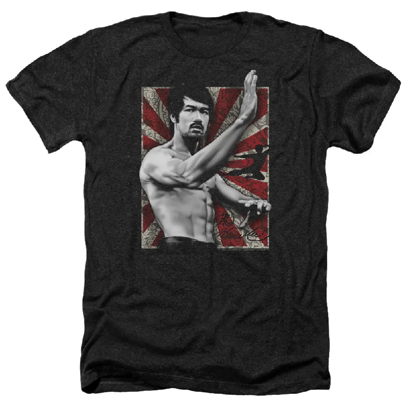 Deal Dash Bruce Lee Heather T-Shirt Stance Portrait Black Tee