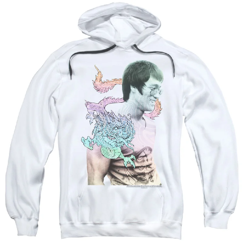Holiday Sale Bruce Lee Hoodie Colorful Dragon Portrait White Hoody