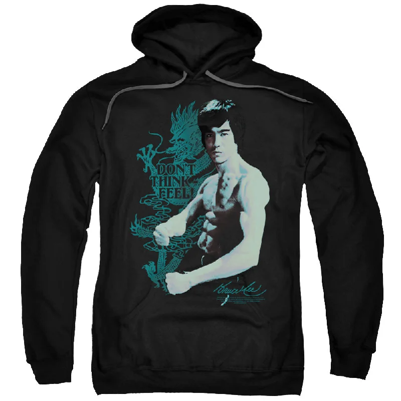 Unmissable Offer Bruce Lee Hoodie Don't Think Feel Black Hoody