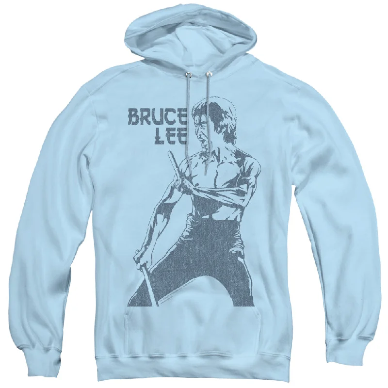 Great Bargains Bruce Lee Hoodie Fighting Stance Sketch Light Blue Hoody