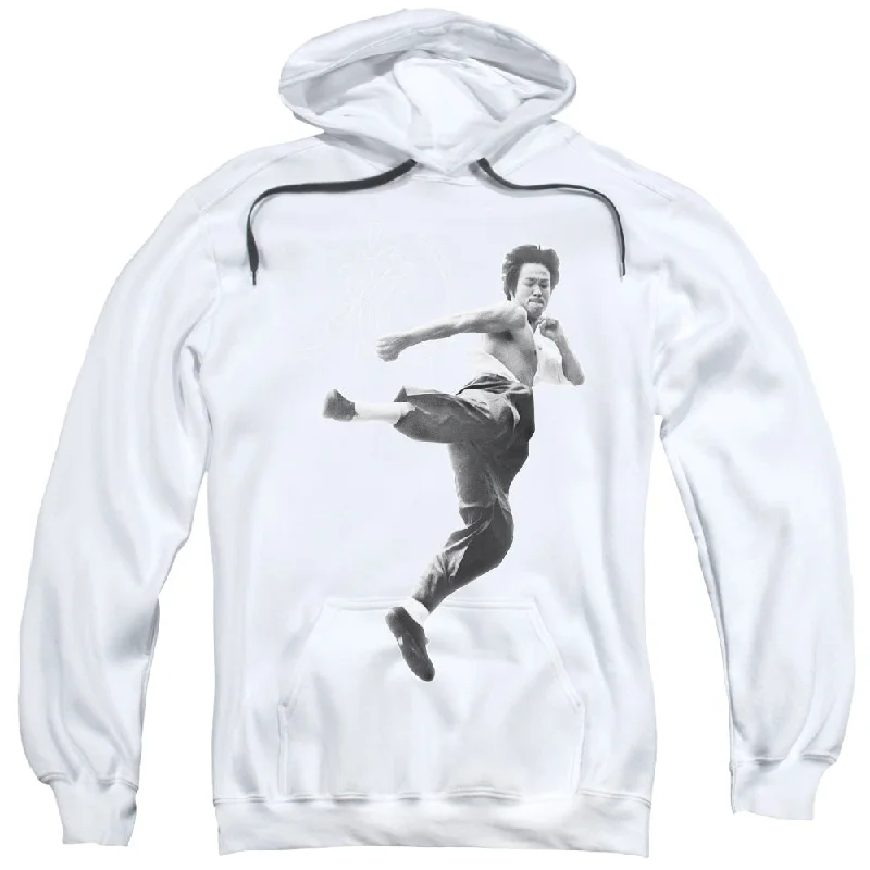 Online Specials Bruce Lee Hoodie Flying Kick White Hoody