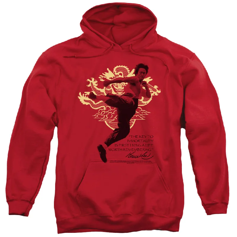 Epic Deals Bruce Lee Hoodie Key to Immortality Red Hoody