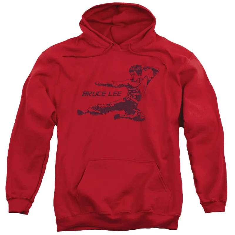 Great Deals Bruce Lee Hoodie Line Kick Red Hoody