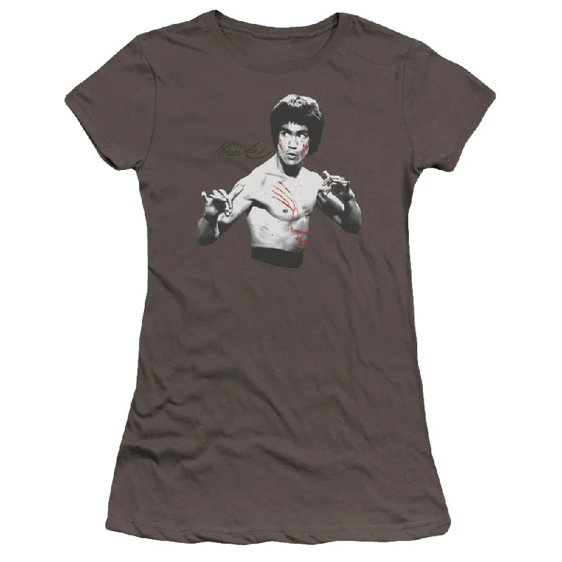 Final Sale Bruce Lee Juniors T-Shirt Confrontation Stance Charcoal Premium Tee