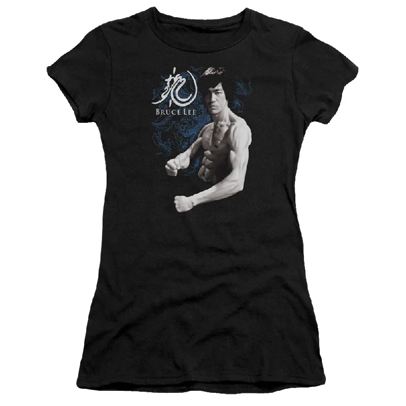 Deal of the Day Bruce Lee Juniors T-Shirt Dragon Stance Black Premium Tee