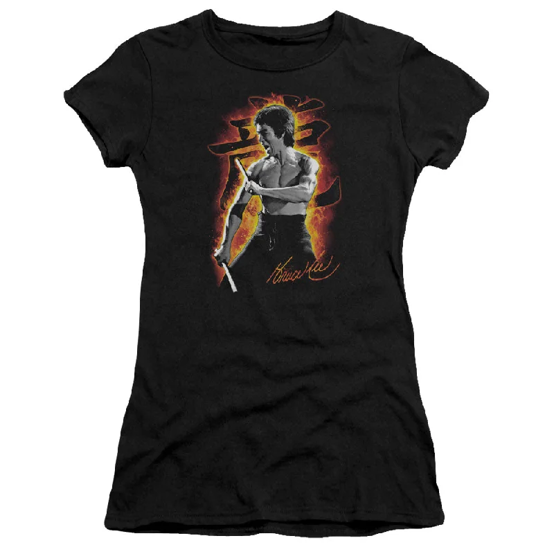 The Best Prices Bruce Lee Juniors T-Shirt Fire Black Premium Tee