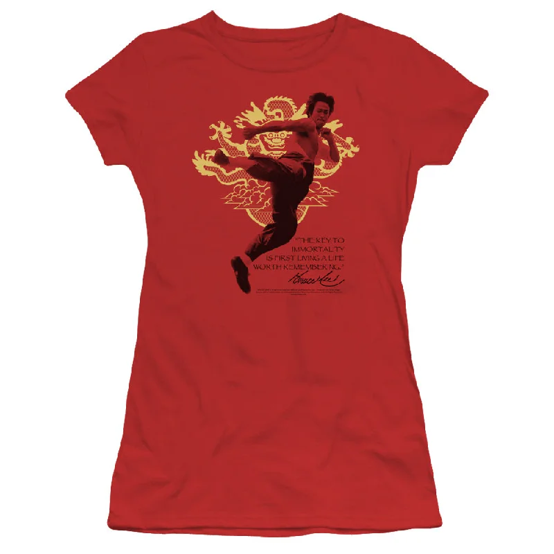 Overstock Bruce Lee Juniors T-Shirt Key to Immortality Red Tee