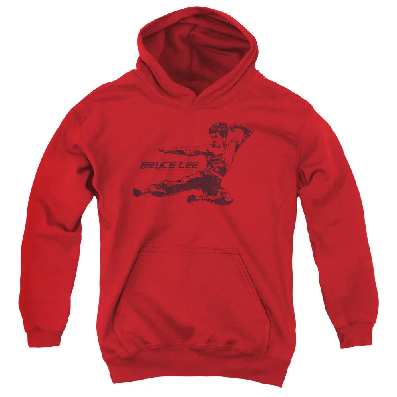 Take Advantage Bruce Lee Kids Hoodie Line Kick Red Hoody
