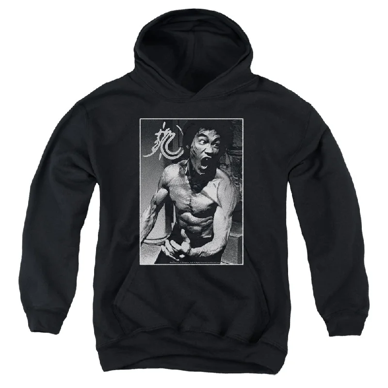 Midnight Madness Bruce Lee Kids Hoodie Rage Portrait Black Hoody