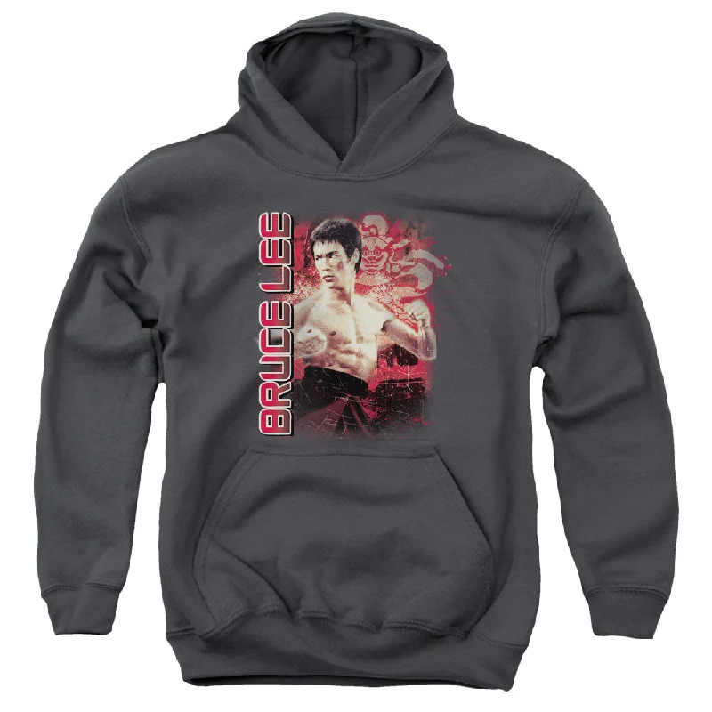 Price Smash Bruce Lee Kids Hoodie Stare Portrait Charcoal Hoody