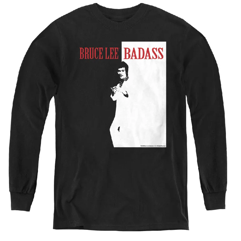 Special Buy Bruce Lee Kids Long Sleeve Shirt Badass Black Tee