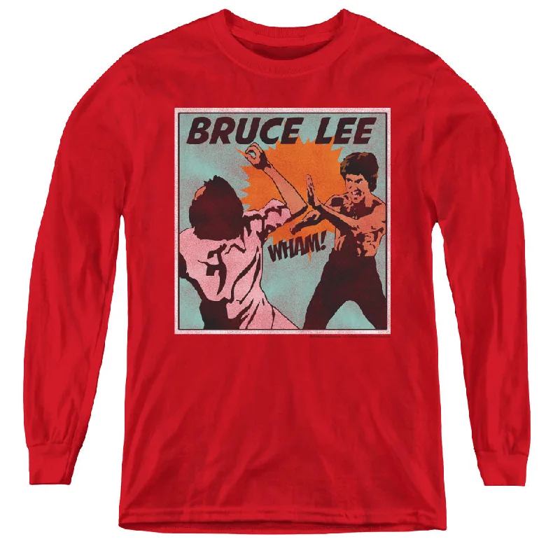 Deal Mania Bruce Lee Kids Long Sleeve Shirt Comic Red Tee