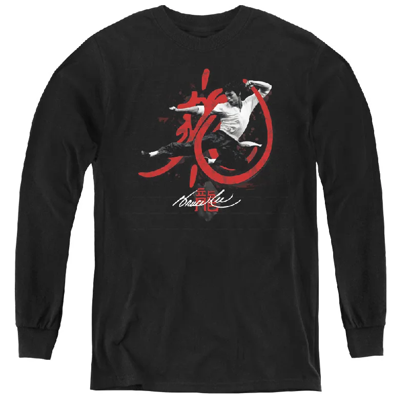 Big Discounts Bruce Lee Kids Long Sleeve Shirt High Flying Black Tee