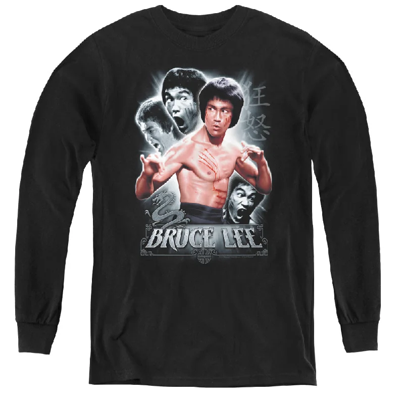 Big Discounts Bruce Lee Kids Long Sleeve Shirt Inner Fury Collage Black Tee