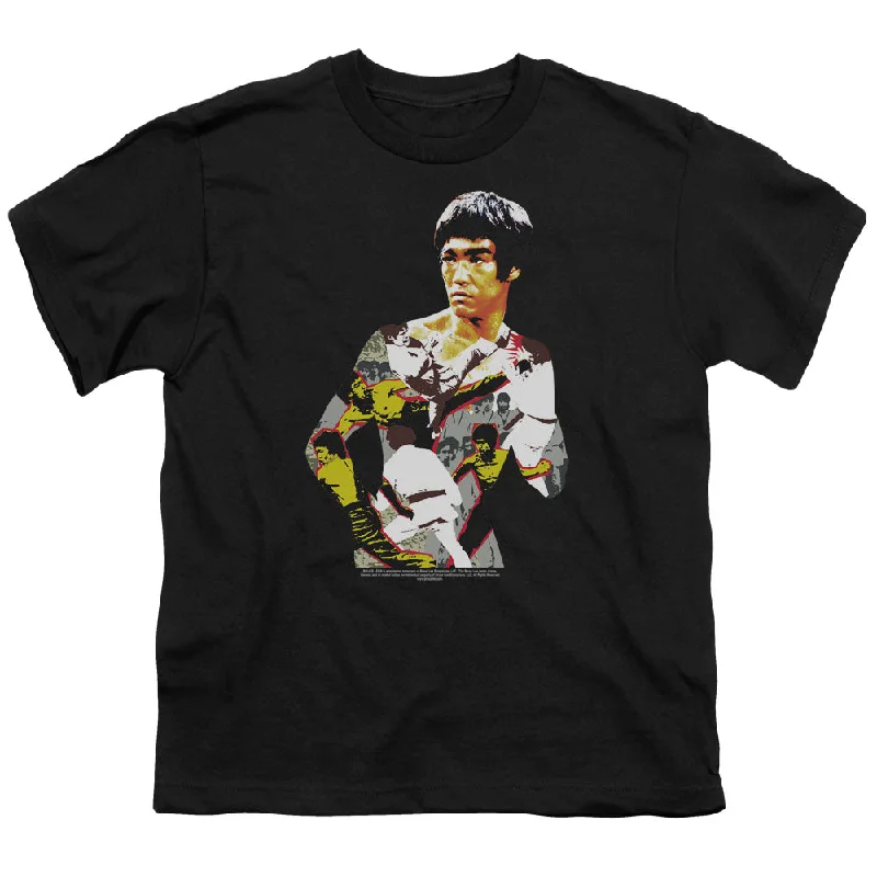 Super Sale Bruce Lee Kids T-Shirt Body Collage Black Tee