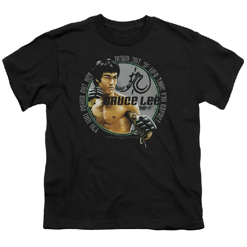 YEAR-End Sale Bruce Lee Kids T-Shirt Never Get More Out Of Life Black Tee