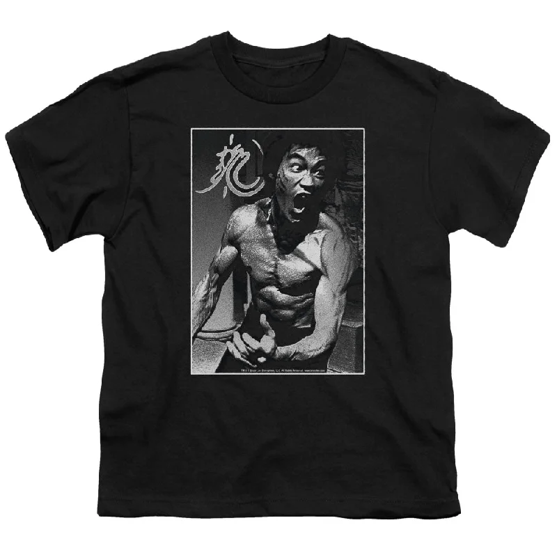 Overstock Bruce Lee Kids T-Shirt Rage Portrait Black Tee