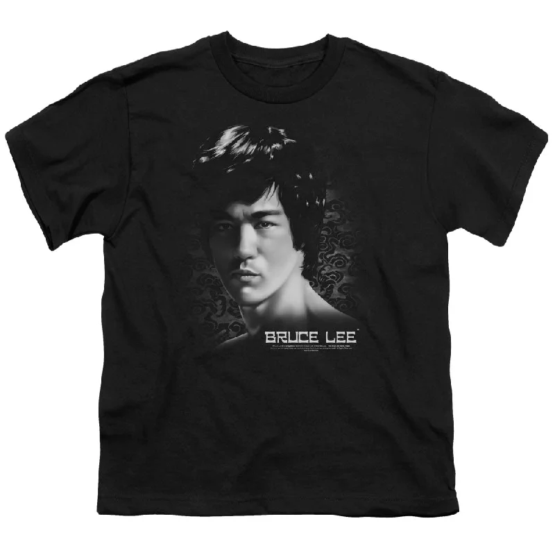 Crazy Savings Bruce Lee Kids T-Shirt Serious Portrait Black Tee