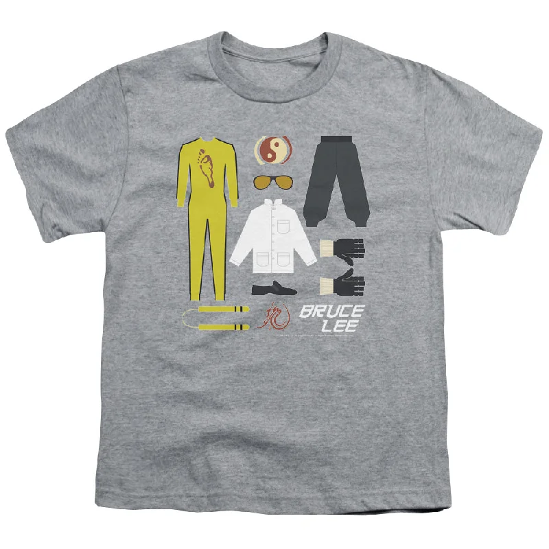 Deep Discounts Bruce Lee Kids T-Shirt Signature Items Athletic Heather Tee