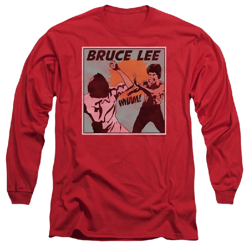 Bargain Blast Bruce Lee Long Sleeve T-Shirt Comic Red Tee