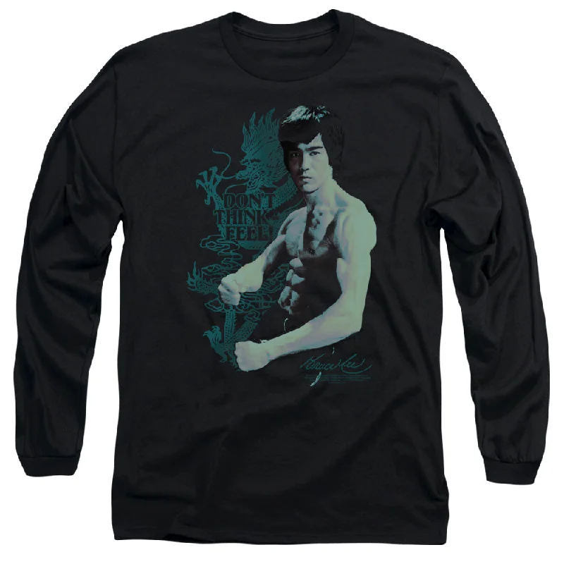 Big Savings Bruce Lee Long Sleeve T-Shirt Don't Think Feel Black Tee
