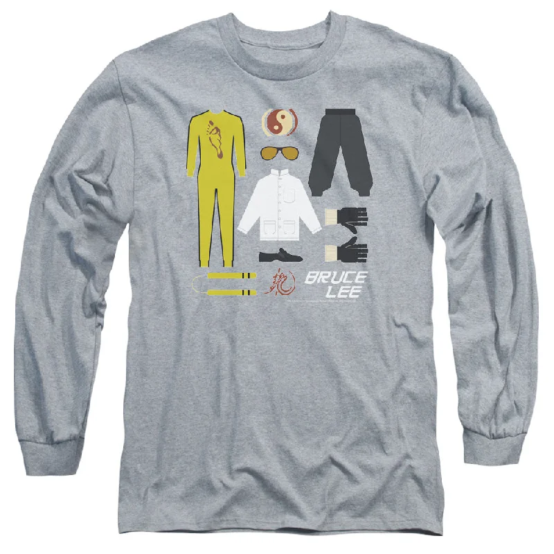Act Fast Bruce Lee Long Sleeve T-Shirt Signature Items Athletic Heather Tee