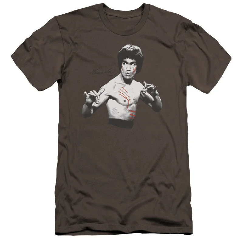 Must-Have Deals Bruce Lee Premium Canvas T-Shirt Confrontation Stance Charcoal Tee