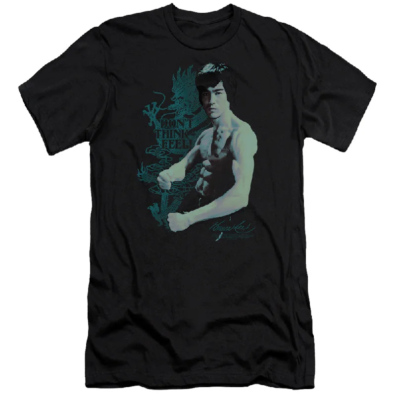 Deal of the Week Bruce Lee Premium Canvas T-Shirt Don't Think Feel Black Tee