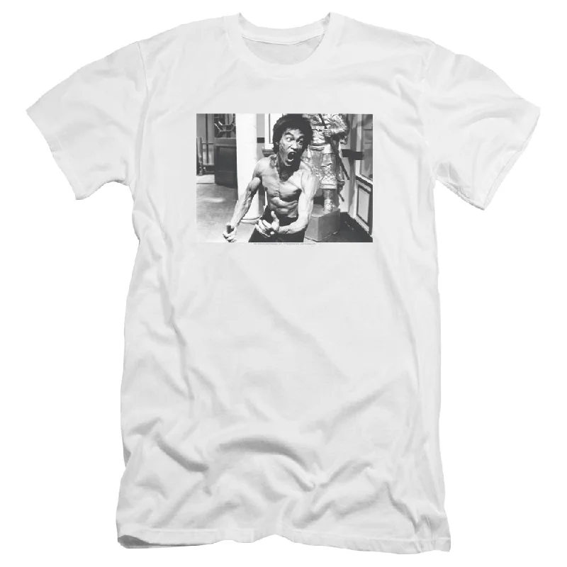 Markdowns Bruce Lee Premium Canvas T-Shirt Full of Fury White Tee