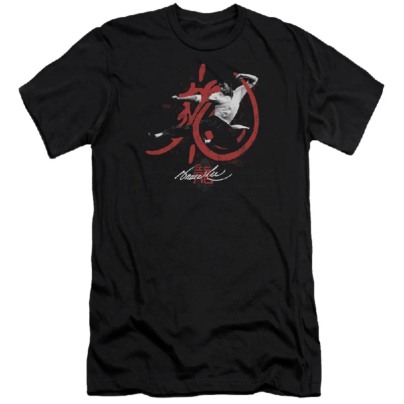 Price Break Bruce Lee Premium Canvas T-Shirt High Flying Black Tee