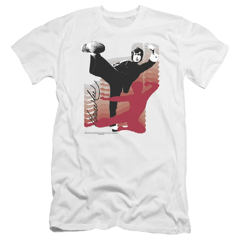 Anniversary Sale Bruce Lee Premium Canvas T-Shirt Kick It White Tee