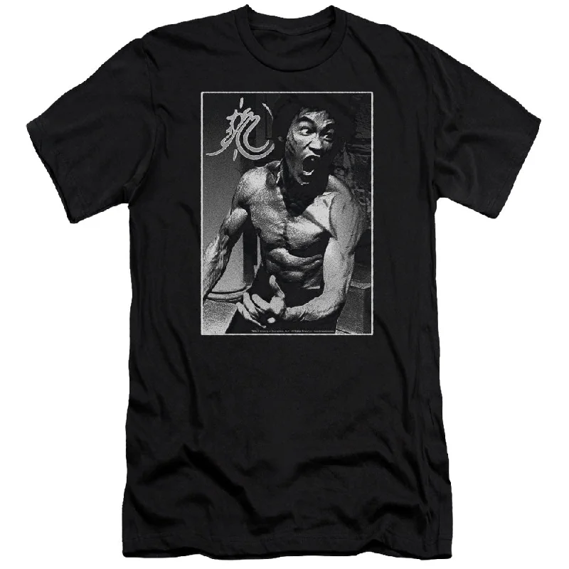 Low Prices Bruce Lee Premium Canvas T-Shirt Rage Portrait Black Tee