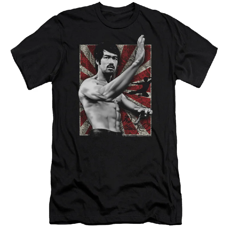 Exclusive Savings Bruce Lee Premium Canvas T-Shirt Stance Portrait Black Tee