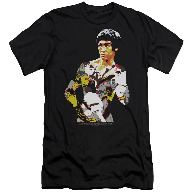 Exclusive Preview Bruce Lee Slim Fit T-Shirt Body Collage Black Tee