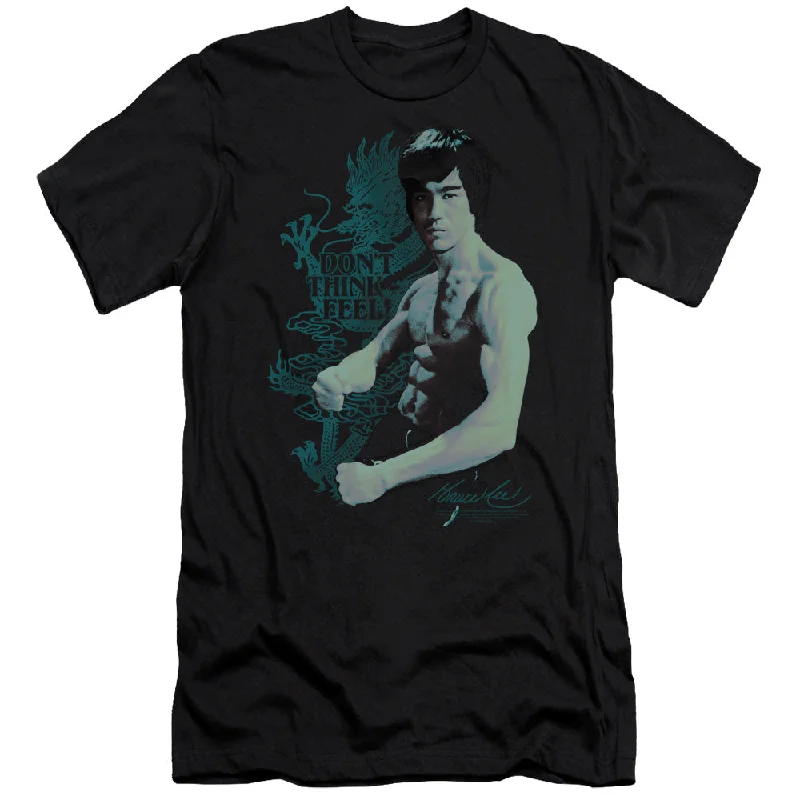 Crazy Savings Bruce Lee Slim Fit T-Shirt Don't Think Feel Black Tee