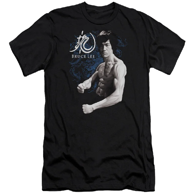 Limited Stock Bruce Lee Slim Fit T-Shirt Dragon Stance Black Tee