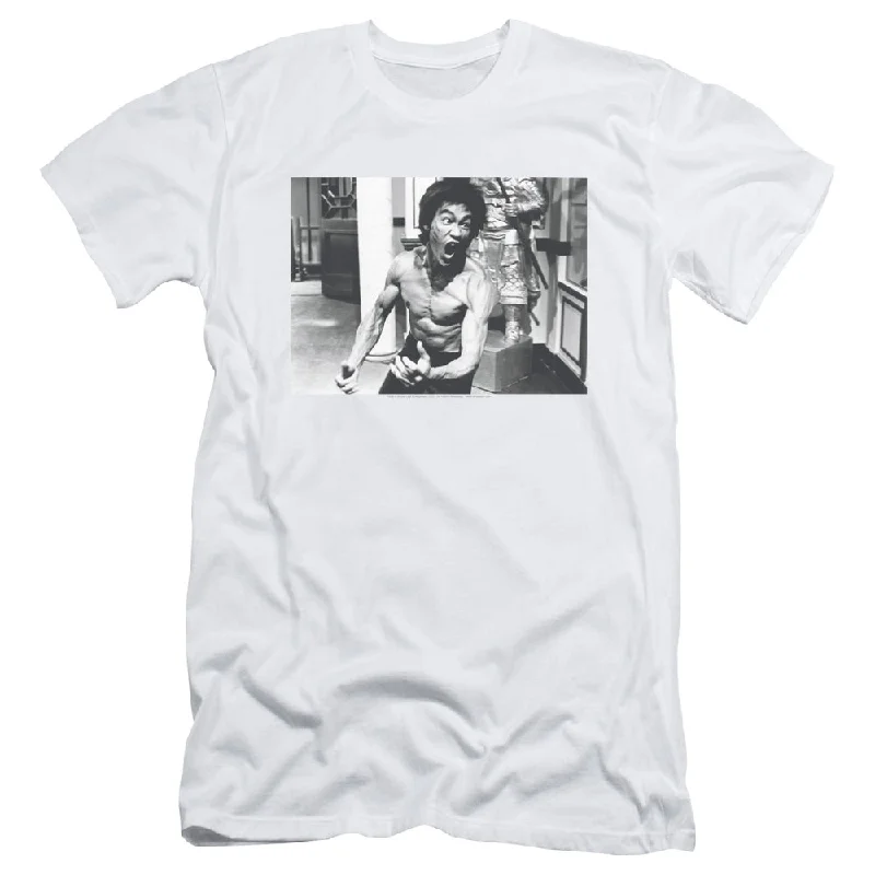 Quick Sale Bruce Lee Slim Fit T-Shirt Full of Fury White Tee