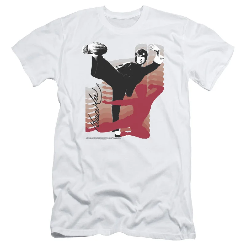 Exclusive Preview Bruce Lee Slim Fit T-Shirt Kick It White Tee