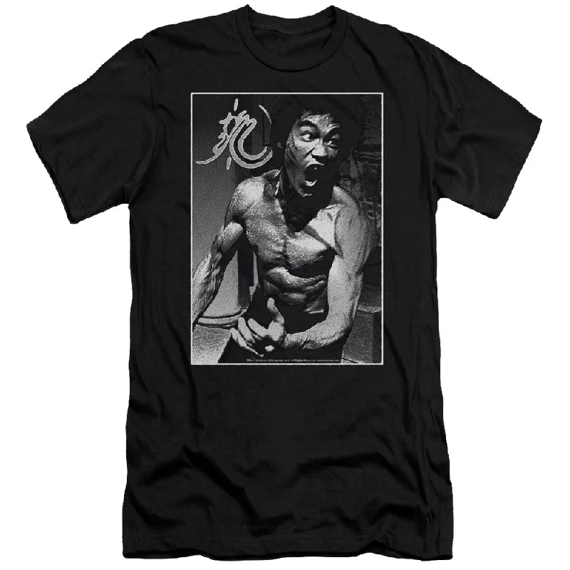 Final Markdown Bruce Lee Slim Fit T-Shirt Rage Portrait Black Tee