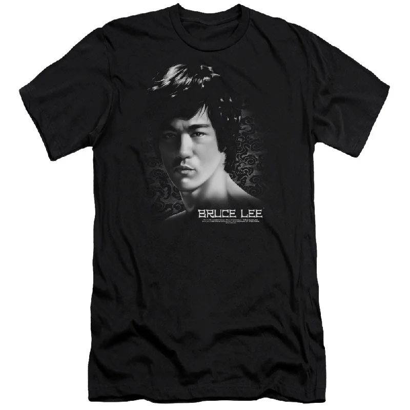 Don't Miss Bruce Lee Slim Fit T-Shirt Serious Portrait Black Tee