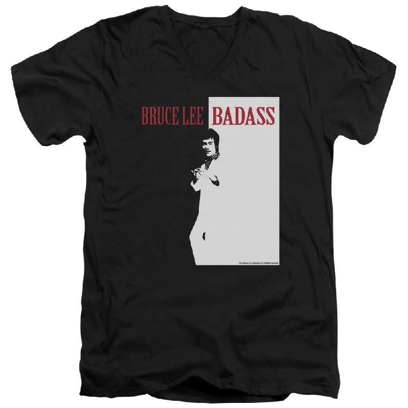 Get It Before It’s Gone Bruce Lee Slim Fit V-Neck T-Shirt Badass Black Tee