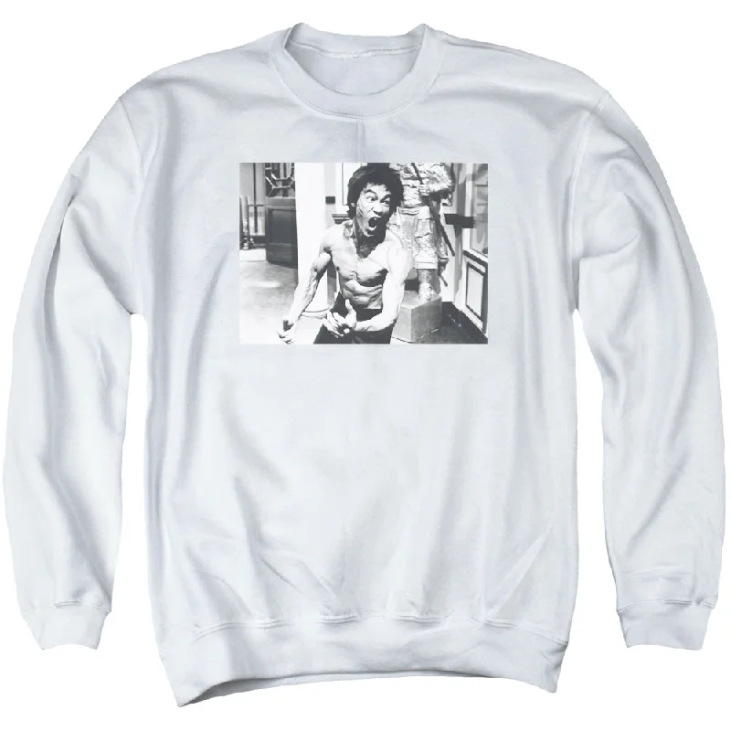 Price Cut Bruce Lee Sweatshirt Full of Fury White Pullover