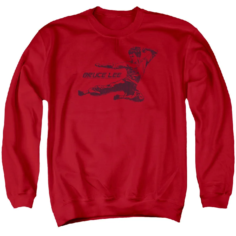 Reduced Prices Bruce Lee Sweatshirt Line Kick Red Pullover